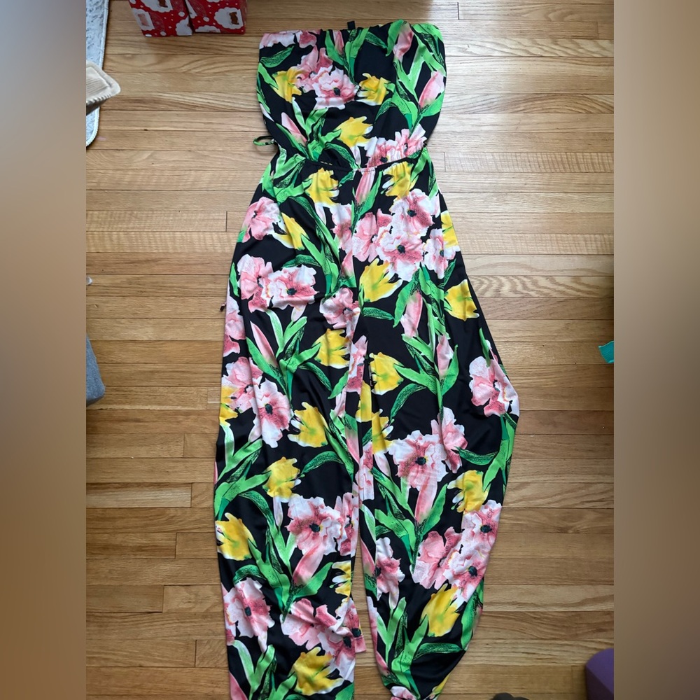 Wide leg romper